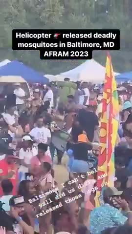 AN ACT OF BIO-TERRORISM IN BALTIMORE MARYLAND - HELICOPTER DUMPS MOSQUITOES ON CROWD JUNE 2023