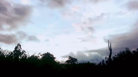 short video )evening sky towards evening clouds moving time lapse