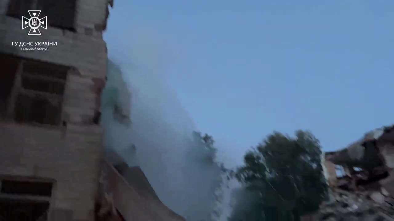 All night in Sumy, rescuers liquidated the consequences of an enemy missile strike