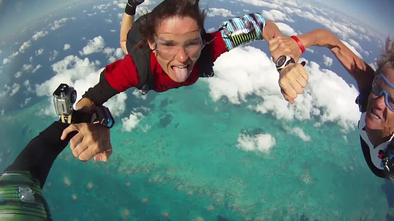 Skydiving into the Blue Hole, Belize