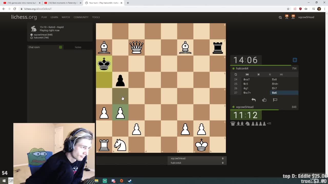 xQc Malding Over Chess For 7 Minutes