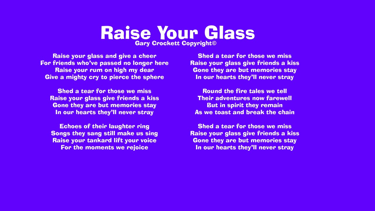 Raise Your Glass Song