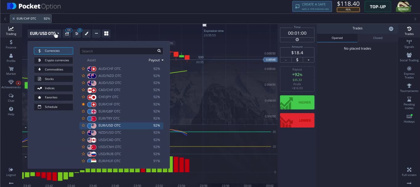 Pocket Option Broker Live FIAT Trading