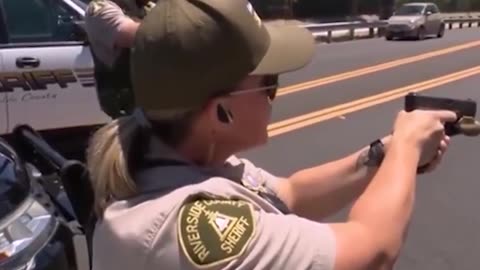 Police stop a car of a man