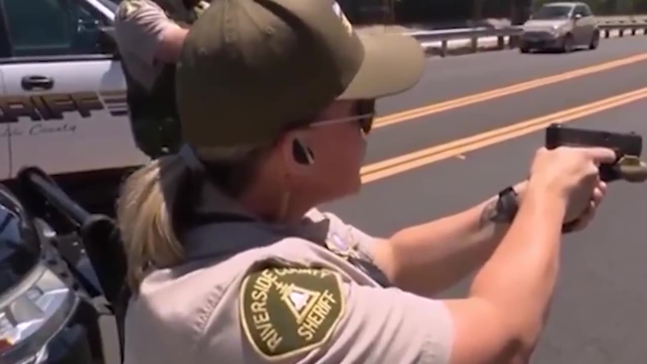 Police stop a car of a man