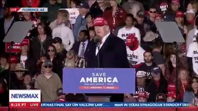 Former President Donald Trump makes fun of President Joe Biden