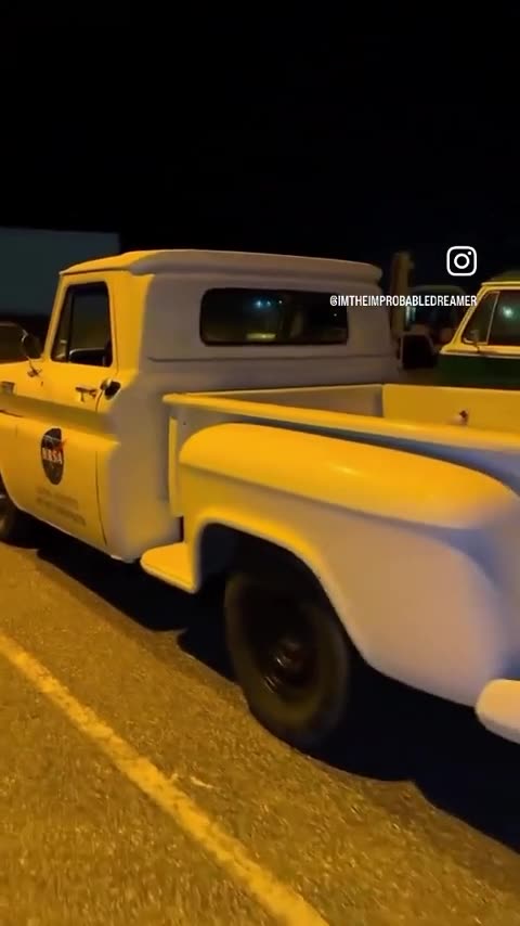 Nasa has a parking lot full of old school cars, semi trucks, emergency vehicles and more.