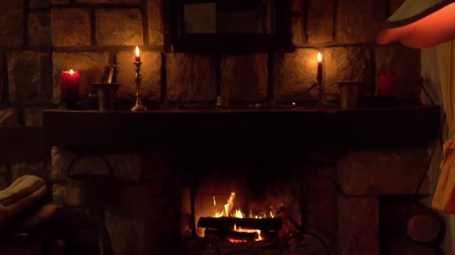 Christmas Fireplace Ambience. Fireplace with Crackling Fire Sound, Amazing Fireplace Sounds