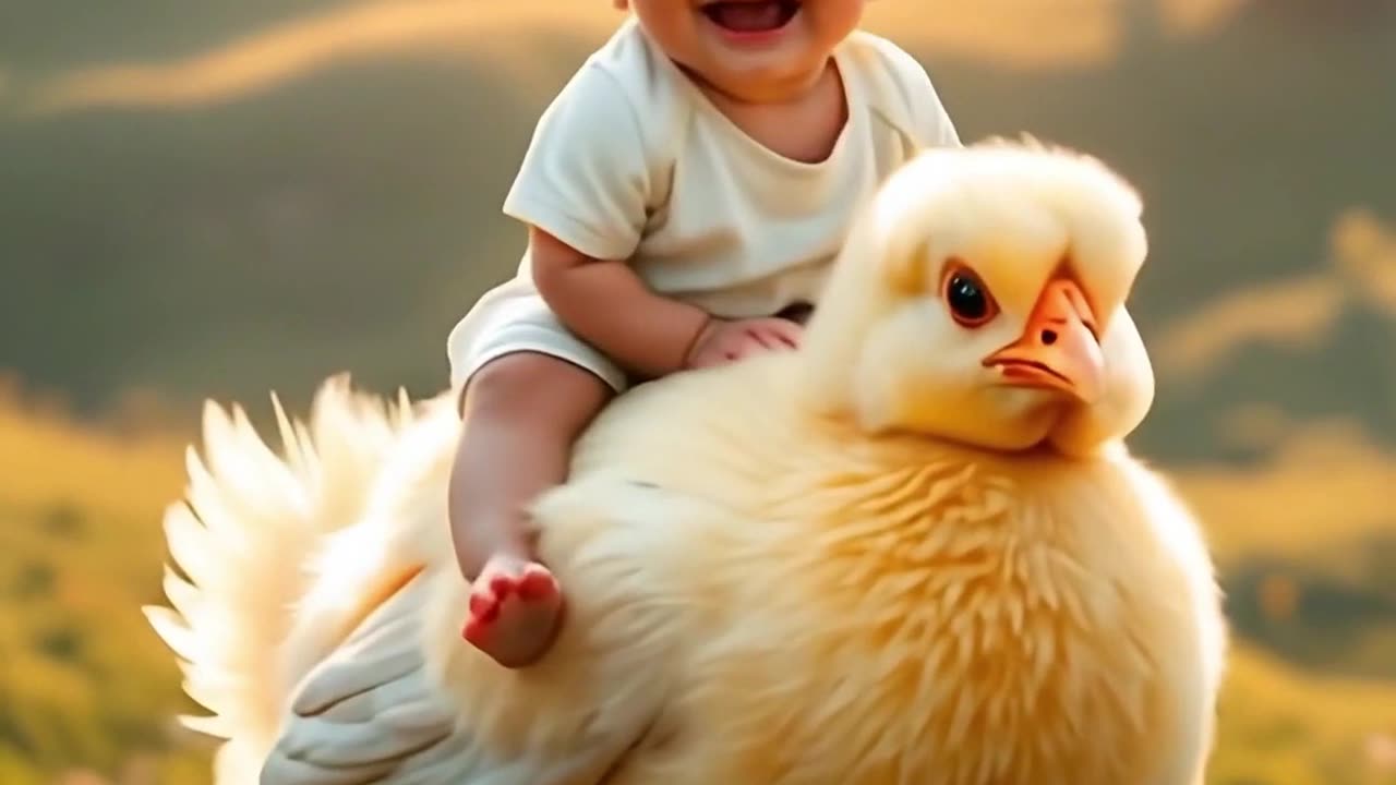 Child ride an animal