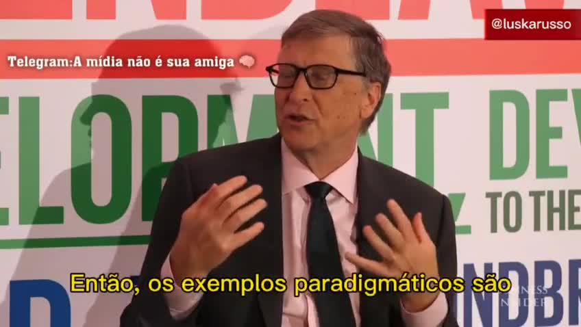 BILL GATES CONFESSA CLARAMENTE QUE OS LÍDERES DA ONU TRABALHAM JUNTOS PARA UMA REDUÇÃO POPULACIONAL