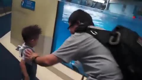 FUNNY DOLPHIN PLAYED WITH KID