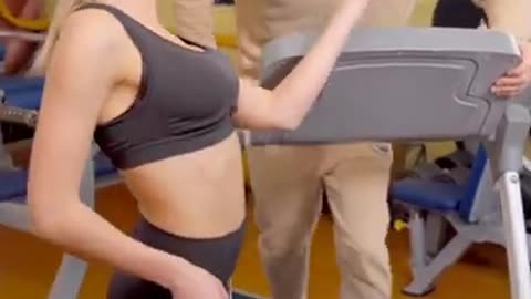 Funny girl at gym