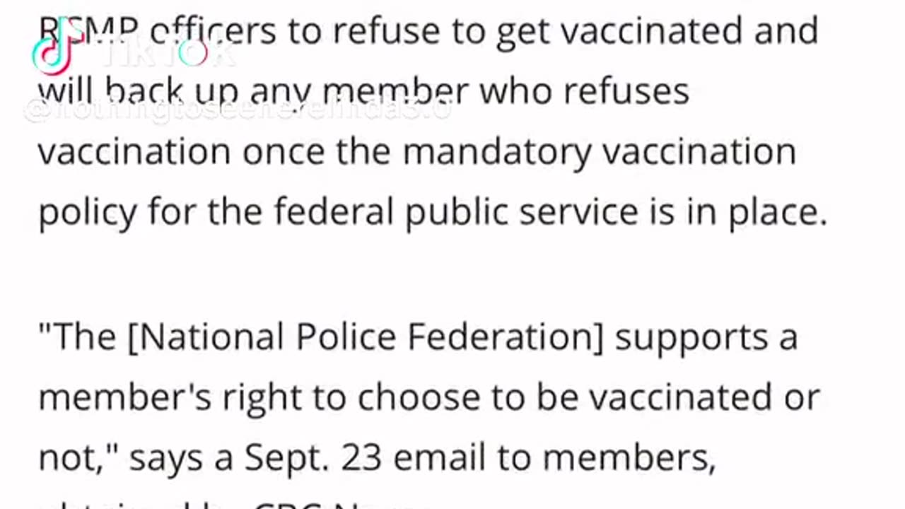 RCMP were not forced to get the 💉