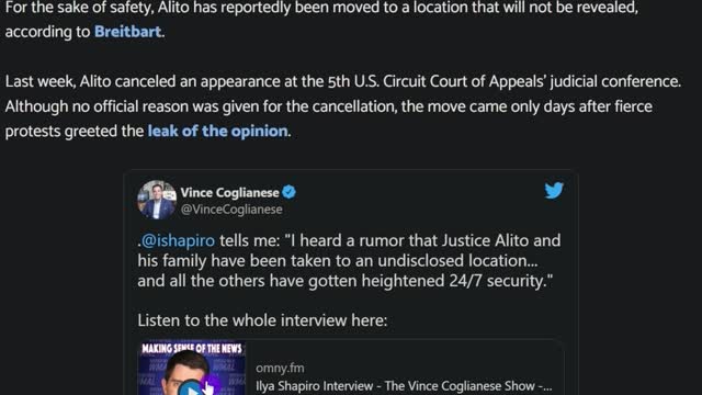 Alito's Family Moved To Secure Location