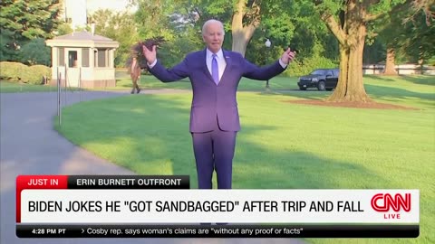 Biden Tries His Hardest To Make Light Of His Humiliating Fall: "I Got Sandbagged"