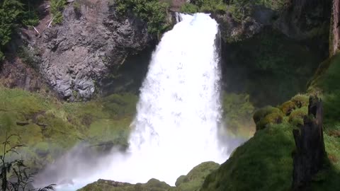 Relaxing video of large waterfall