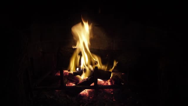 Warm Relaxing Fireplace Sound | Crackling Fire Sound [ NO MUSIC ]