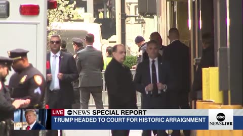 Trump Leaves Trump Tower for his Manhattan Criminal Courthouse Arraignment