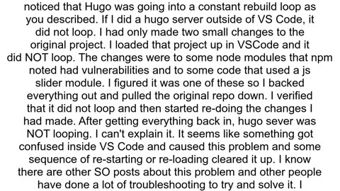 Hugo rebuild loop when using Visual Studio Code