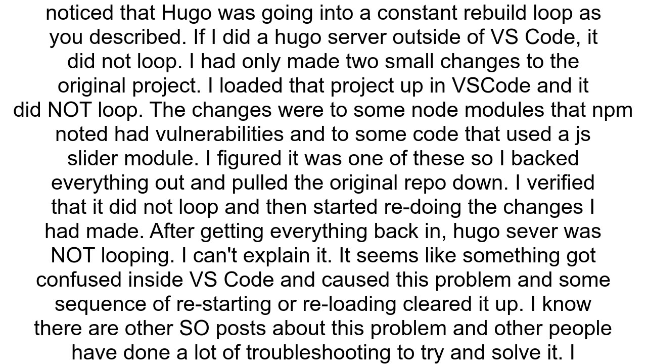 Hugo rebuild loop when using Visual Studio Code