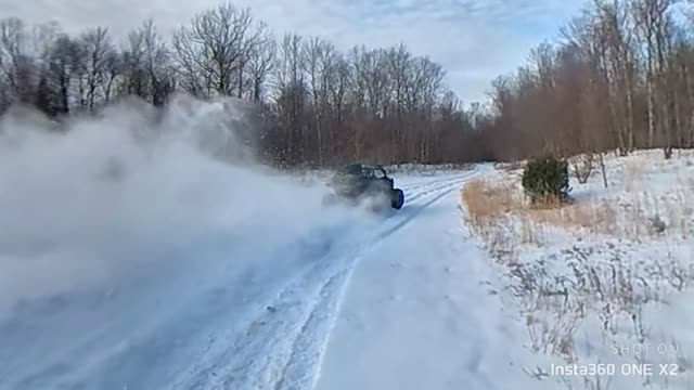 Can am X3 kicking some snow