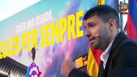 Barcelona star Sergio Aguero (33) bursts into tears...