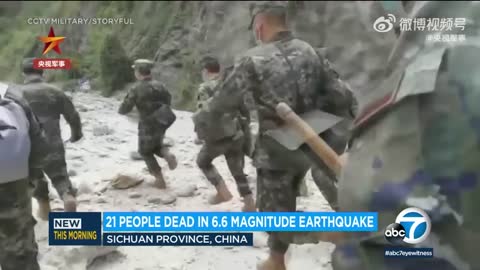 6.8 magnitude earthquake in China leaves 21 dead, triggers landslides l ABC7