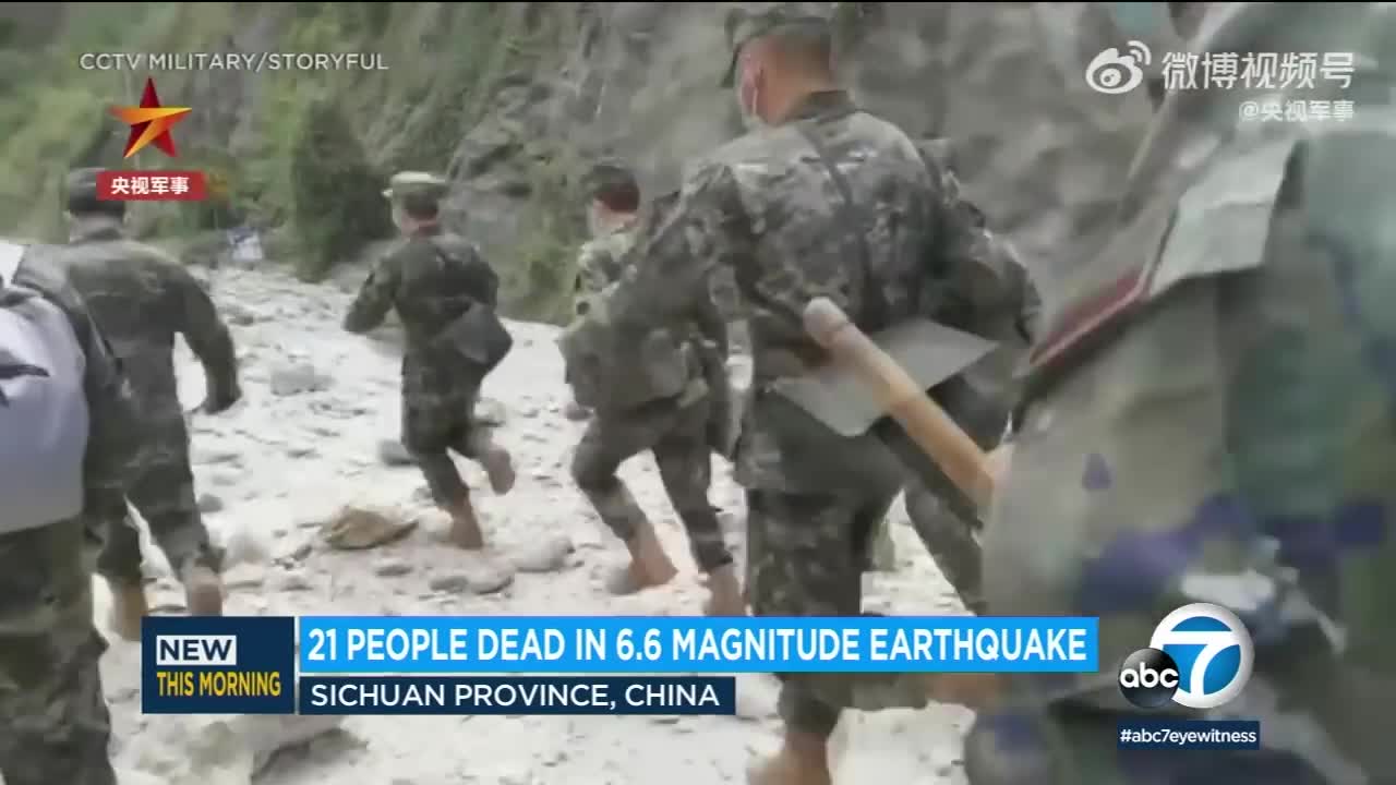 6.8 magnitude earthquake in China leaves 21 dead, triggers landslides l ABC7