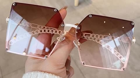 Sunglasses For Women Vintage Alloy Chain Frame