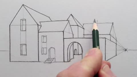 How to Draw Buildings in 1-Point Perspective: Narrated