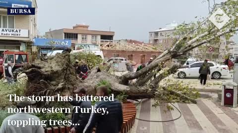 Storm in Turkey kills at least four people, topples clock tower and overturns trucks