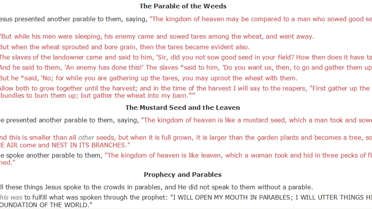 Parable of the Weeds