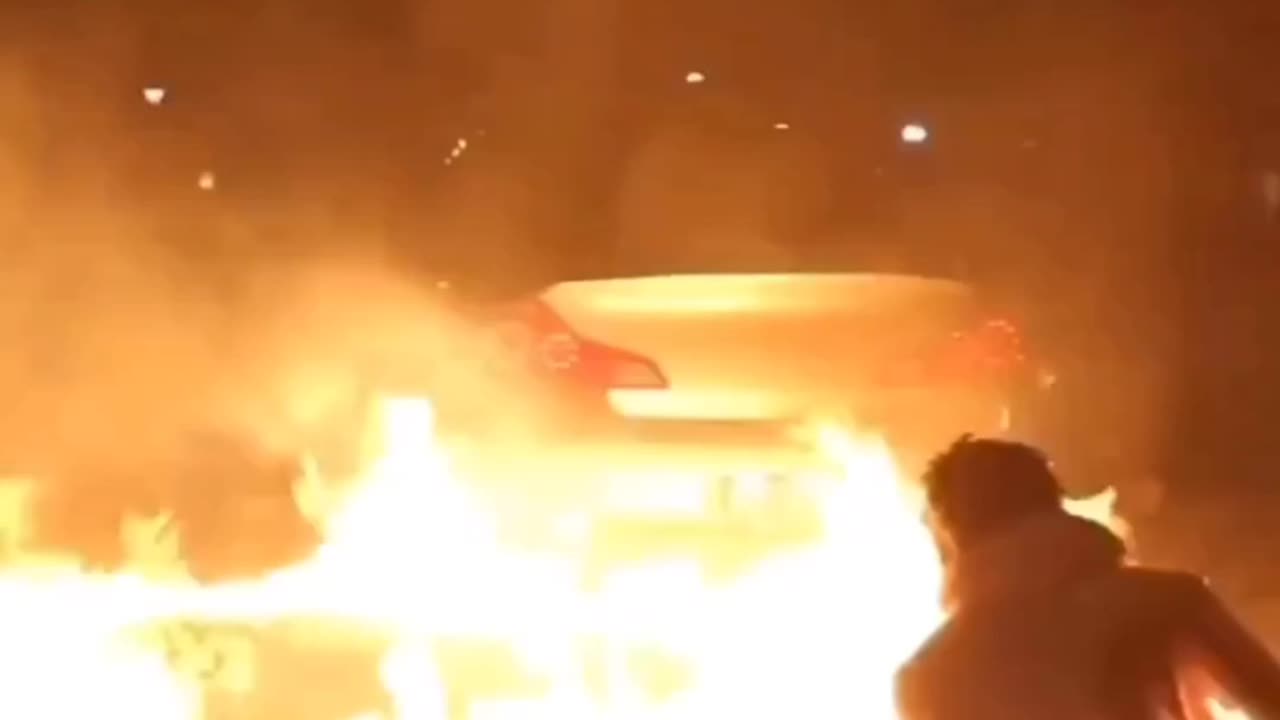 Illegal Street Takeover: Another idiot catches on fire.