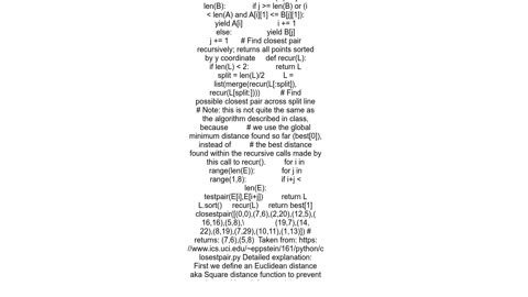 Find minimum distance between points