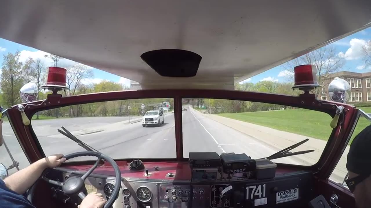Richfield springs Fire Dept 1971 American LaFrance aero chief fire truck going out for a drive