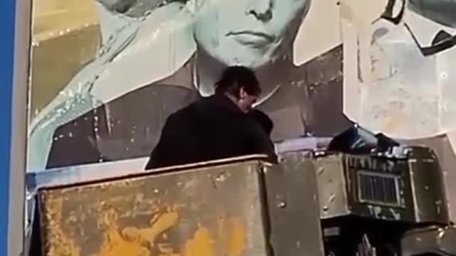 Elon Musk being memory-holed by the Kiev Regime in Odessa.