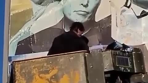 Elon Musk being memory-holed by the Kiev Regime in Odessa.