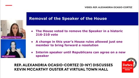 AOC Explains Why Democrats Voted To Remove Kevin McCarthy From Speaker Position