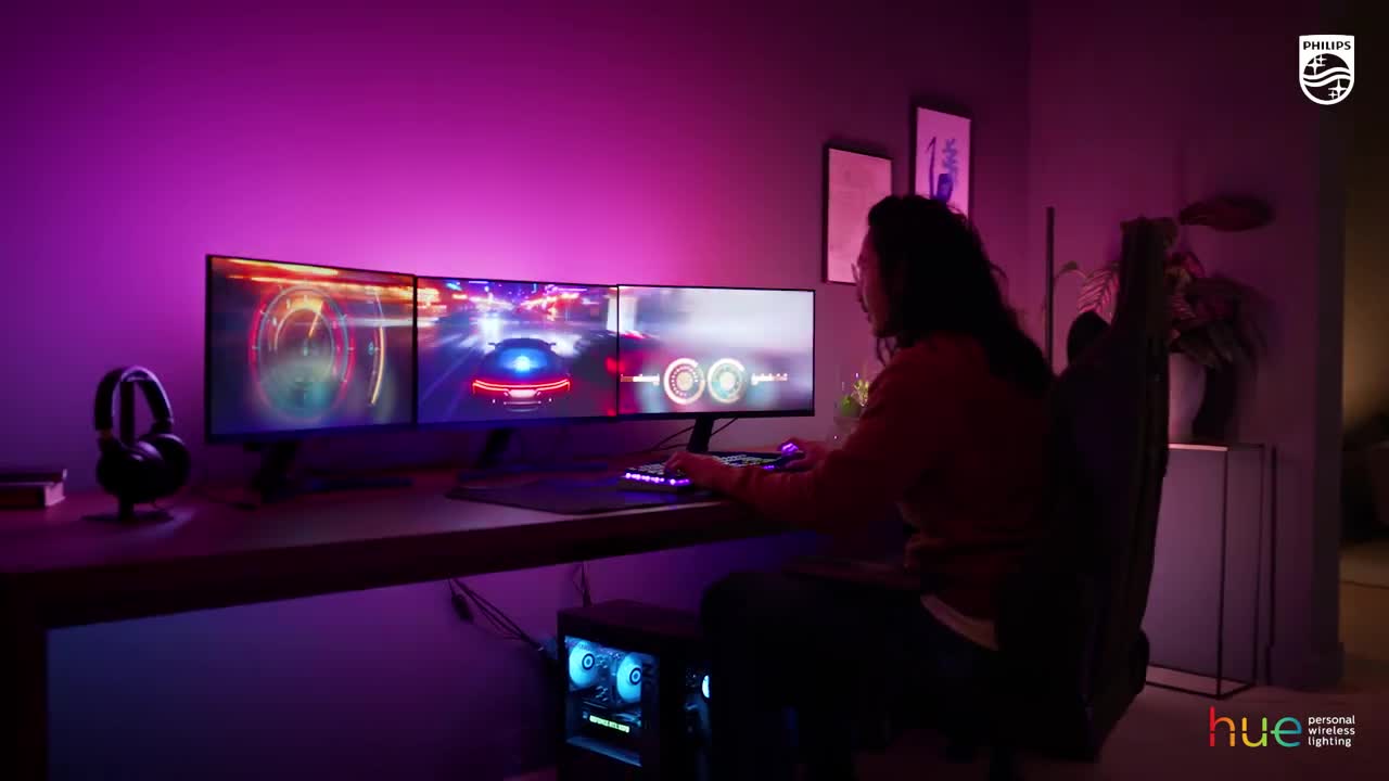 Philips Hue Play Gradient Lightstrip für drei Monitore