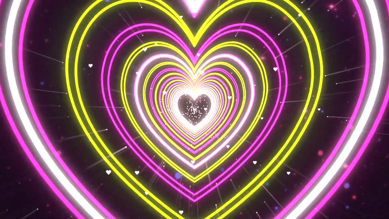 547. Neon Lights Love Heart 💖💛Tunnel