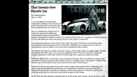 Thor Invents New Electric Car