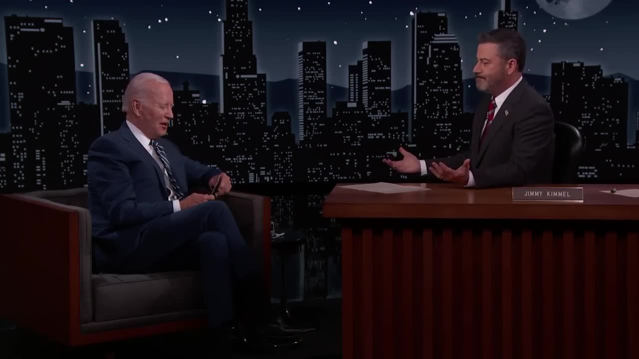 President Joe Biden Visits Jimmy Kimmel Live