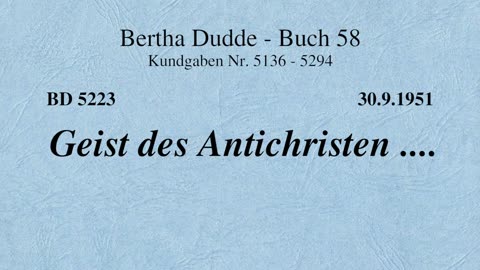 BD 5223 - GEIST DES ANTICHRISTEN ....