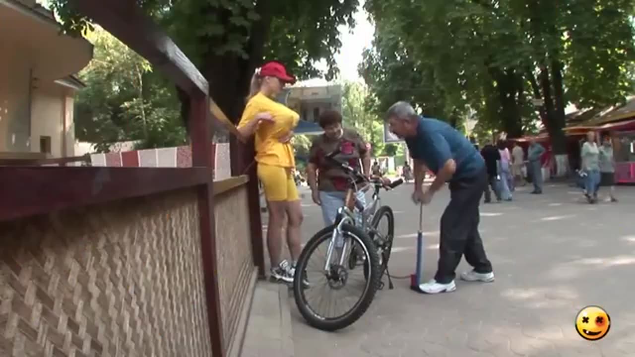 Bike Pump Prank Inflating More Than Tires