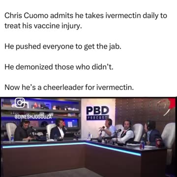 Former CNN Anchor Chris Coumo acknowledges he’s taking ivermectin & we were lied too