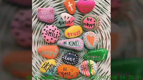 attractive handmade pebble painting designs and craft latest stone art