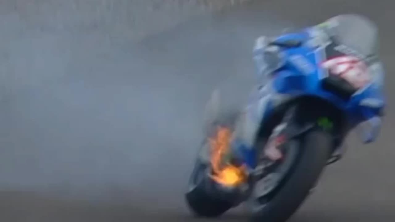 Alex Rins Bike's on fire