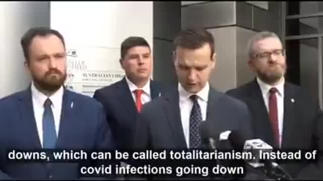 POLAND MP'S SPEAK OUT AGAINST THE COVID TYRANNY IN AUSTRALIA AT THE AUSTRALIAN EMBASSY