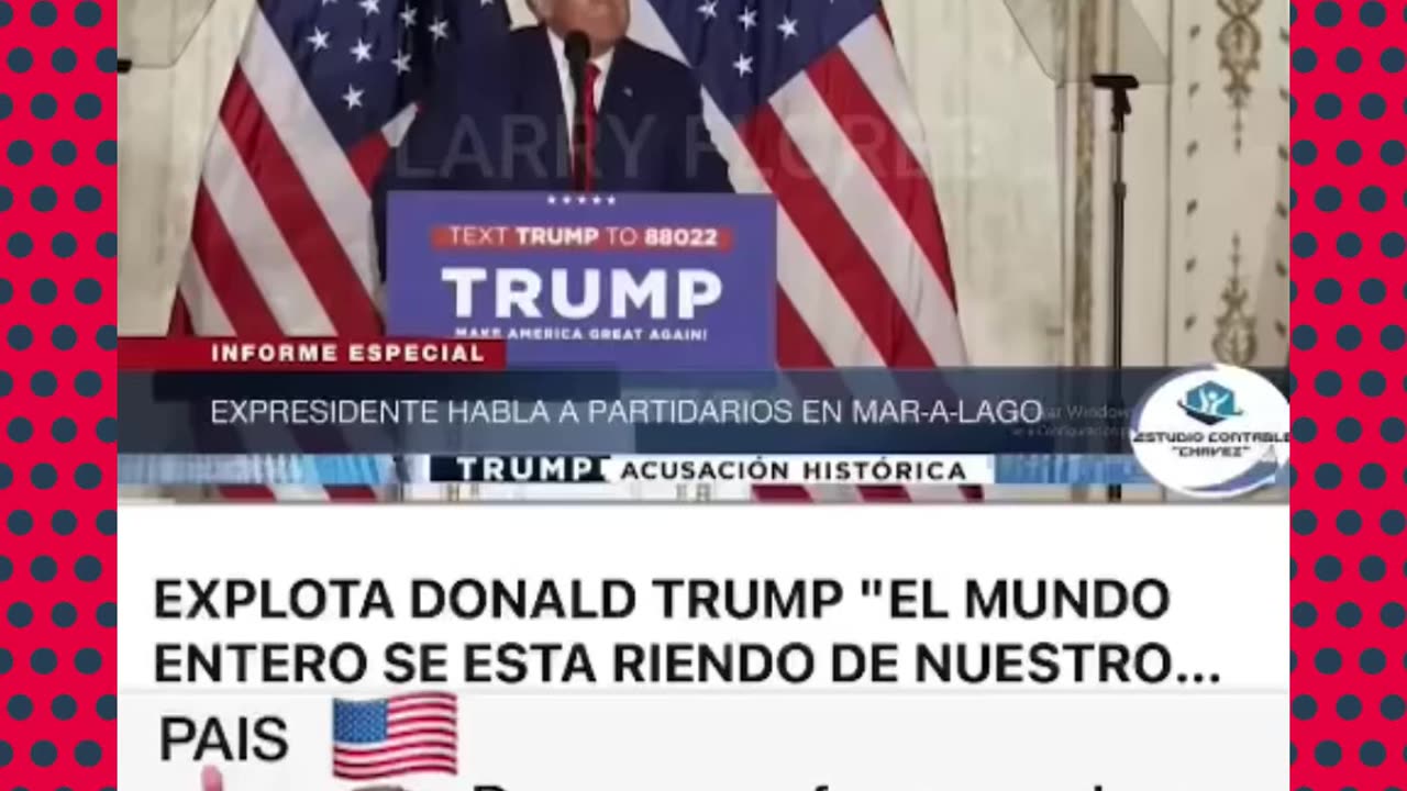 TRUMP DISCURSO DESPUÉS DE LAS FALSAS ACUSACIONES DEL FISCAL ALVIS BRAGG