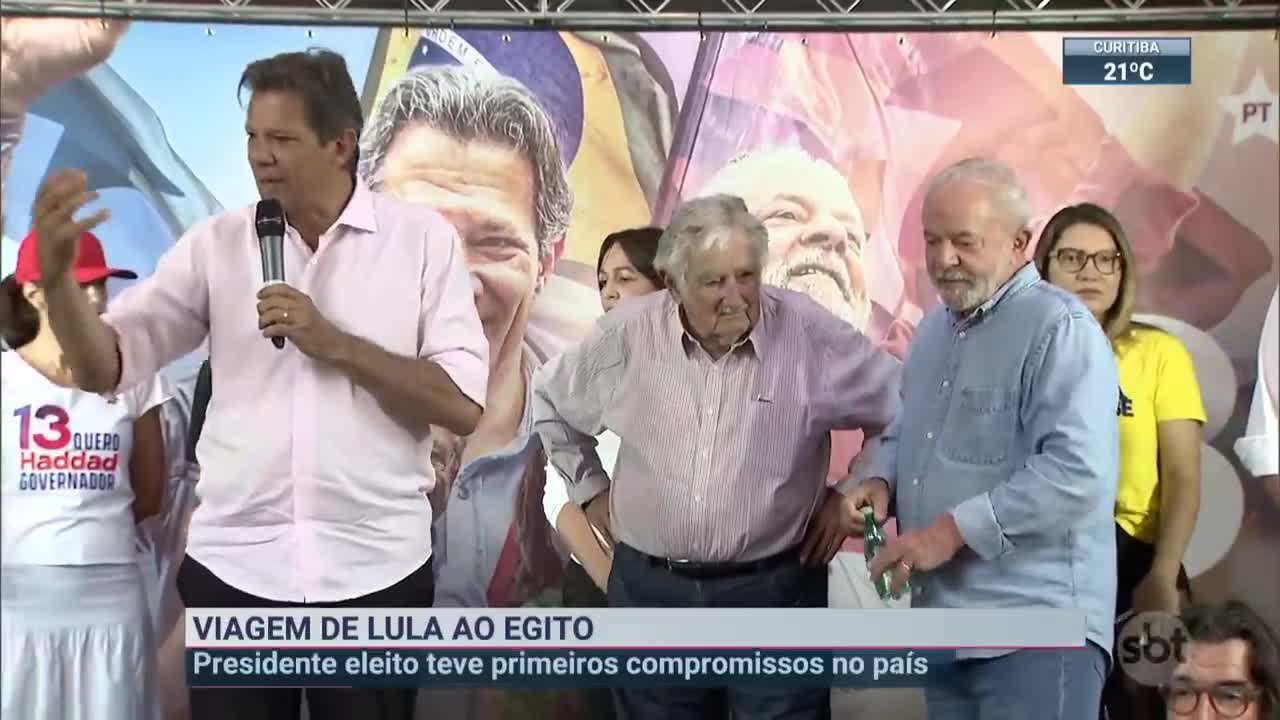 Lula se encontra com representantes no Egito | SBT Brasil (15/11/22)